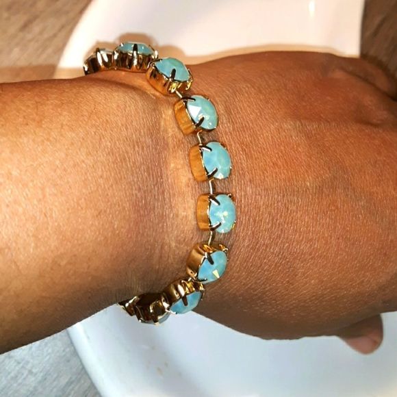 JOOMI LIM  RHINESTONES AND GOLD PLATED BRACELET - Picture 2 of 4